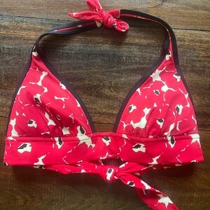 Victoria's Secret Tie Halter‎ Red Poppy Bikini Top size S